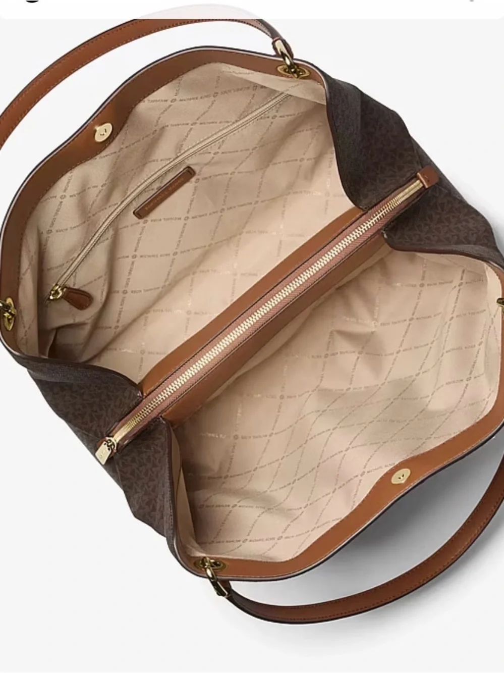 Michael Kors Christina  Brown Monogram Shoulder tote - Picture 9 of 11